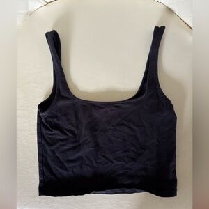 H&M Black Fitted Crop Tank Top